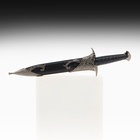 Макет оружия «Сувенирный меч. Жало», лезвие с изгибом на ножнах витые узоры, чёрный с серебром, 28 см - Фото 2