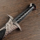 Сувенирный меч "Жало", лезвие с изгибом на ножнах витые узоры, чёрный/серебро, 28см - Фото 4
