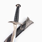 Макет оружия «Сувенирный меч. Жало», лезвие с изгибом на ножнах витые узоры, чёрный с серебром, 28 см - Фото 4