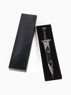 Макет оружия «Сувенирный меч. Жало», лезвие с изгибом на ножнах витые узоры, чёрный с серебром, 28 см - фото 61507502