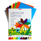 Картон цветной А4, 10 листов, 10 цветов, глянцевый в папке, ErichKrause, набор для детского творчества 10554897 - фото 16350865