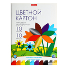 Картон цветной А4, 10 листов, 10 цветов, глянцевый в папке, ErichKrause, набор для детского творчества - Фото 2
