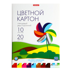 Картон цветной А4, 20 цветов, 10 листов, ErichKrause, мелованный двусторонний глянцевый, 170 г/м2, в папке, схема поделки - фото 24392204