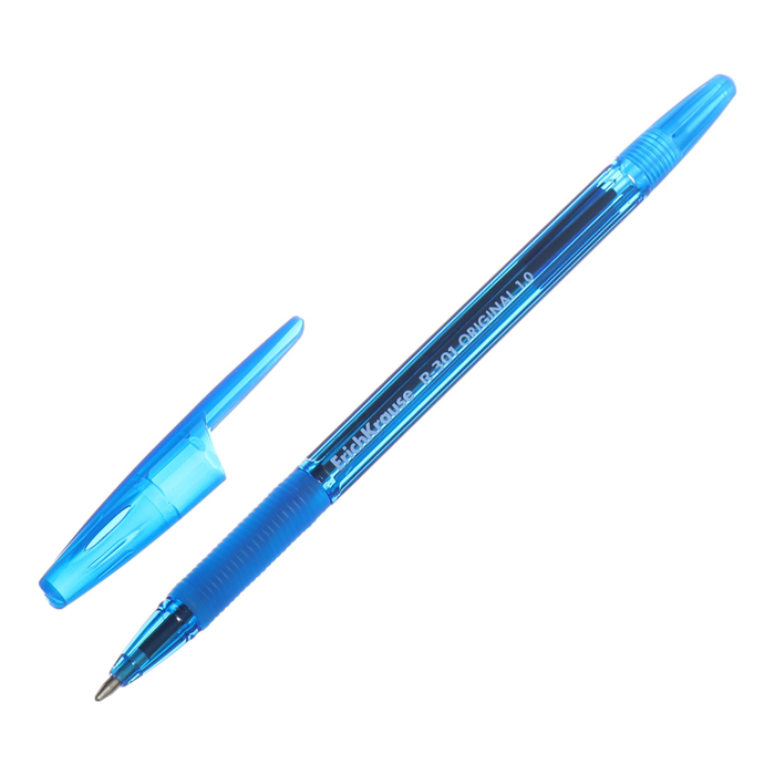 Ручка шариковая, ErichKrause, R-301 Stick&Grip Original узел 1.0 мм, синяя