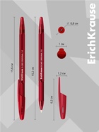 Ручка шариковая ErichKrause. R=301 Stick&Grip Original, красный стержень, узел 1 мм, резиновый упор - Фото 9