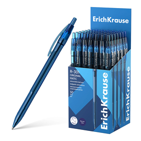 Ручка шариковая автоматическая, ErichKrause, R-301 Matic Original узел 1.0 мм, синяя