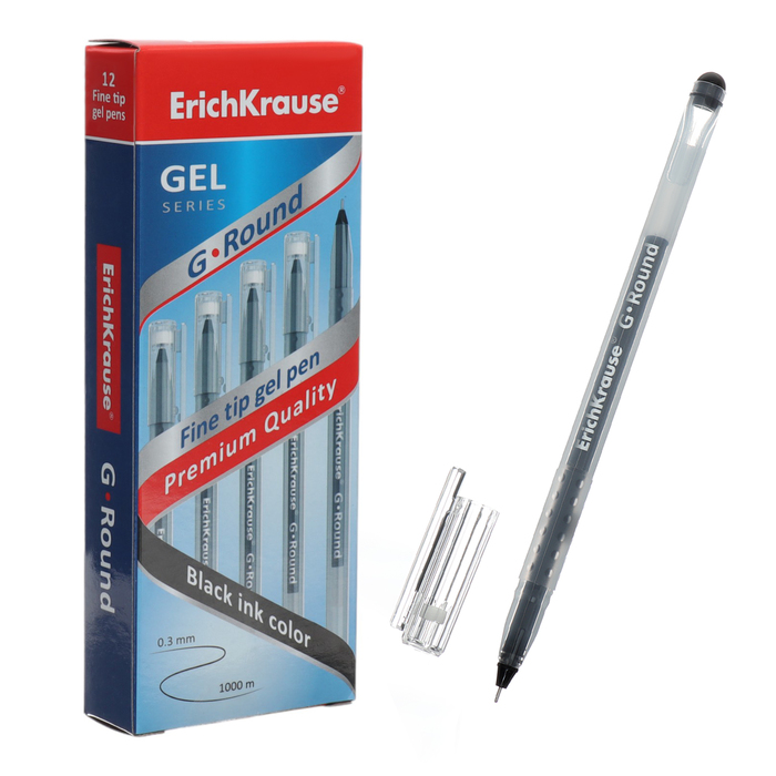 Ручка гелевая, ErichKrause, G-Round Stick Classic узел 0.5 мм, черная