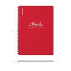 Тетрадь на спирали, 80 листов в клетку, ErichKrause Classic Words, пластиковая обложка, блок офсет 100% белизна, красная - фото 24325300