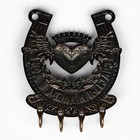 Ключница настенная подкова «Счастья и добра», 10.3×12.5 см - Фото 4