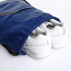 Мешок для обуви на шнурке, светоотражающая полоса, наружный карман, цвет синий - Фото 4