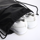 Мешок для обуви на шнурке, светоотражающая полоса, наружный карман, цвет чёрный - Фото 4