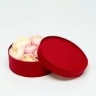 Коробки подарочные 2 в 1 круглые, завальцованные, без окна, "Красная", 21 х 7 - 18 х 6 см - Фото 4