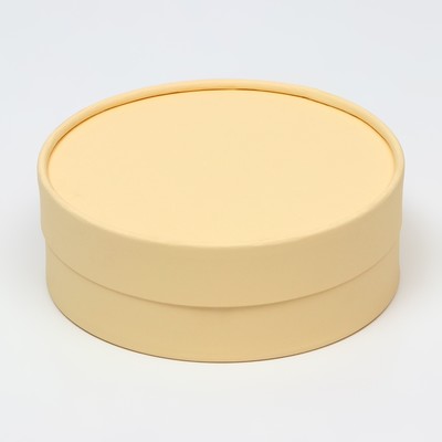 Коробки подарочные, набор 2 в 1, круглые , завальцованные, без окна «Бежевый» 21 х 7 - 18 х 6 см