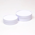 Набор круглых коробок 2 в 1, низкие с глухой крышкой "Белый",  21 х 7 - 18 х 6 см - фото 301803037