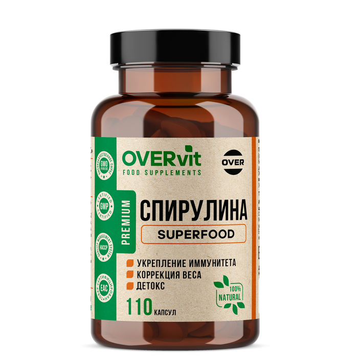 Спирулина OVERvit,110 капсул - Фото 1