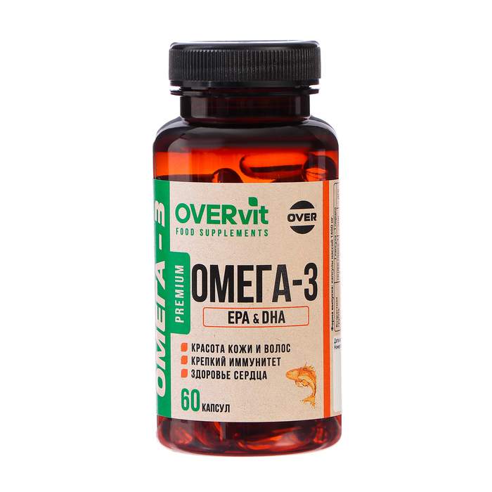 Омега-3 35% OVERvit, 60 капсул массой 1400 мг - Фото 1