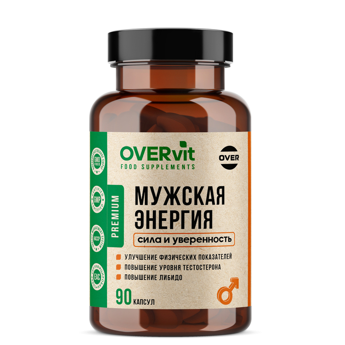 Пажитник+цинк+аспарагиновая кислота OVERvit, 90 капсул - Фото 1