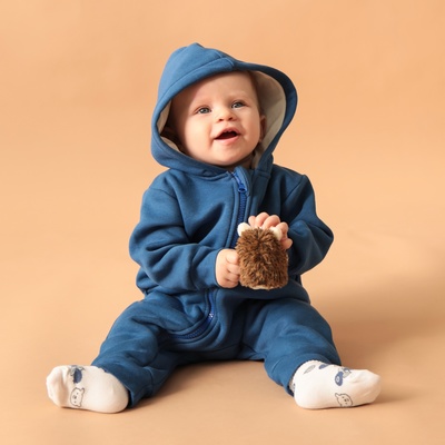 Комбинезон с капюшоном детский «Крошка Я» Blueberry, рост 68-74, синий