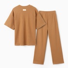 Костюм женский (футболка и брюки) MIST, р. 40-42, коричневый - Фото 14