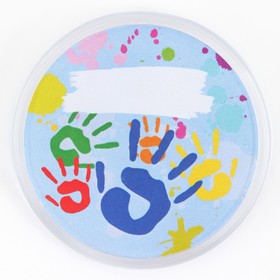 Значок пластиковый, с вставкой «Разноцветные ладошки», d=5 см (комплект 10 шт)