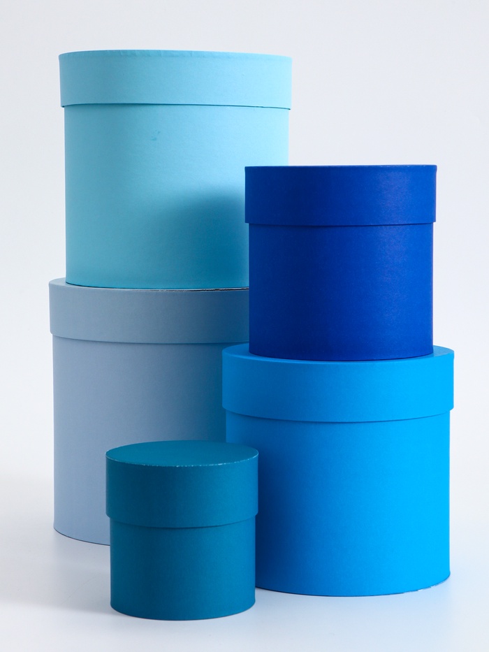 Набор круглых коробок 5 в 1, «Малахит», 20×20×20 - 14×14×14 см - Фото 1