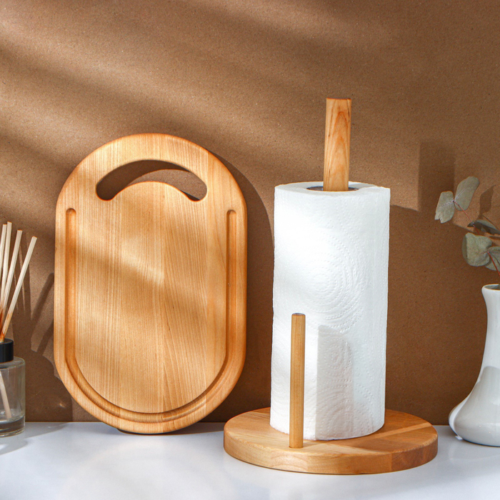 УЦЕНКА Разделочная доска, держатель для бумажных полотенец (нет масла) - Фото 1