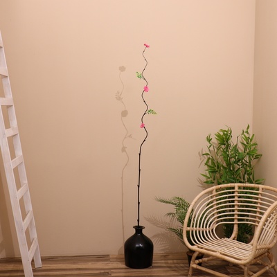 Интерьерный декор из бамбука, цветы пластик, 200 см, красный