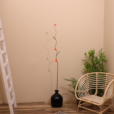 Интерьерный декор из бамбука, цветы пластик 200 см оранжевый
