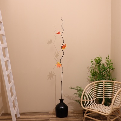 Интерьерный декор из бамбука, листья пластик 200 см оранжевый
