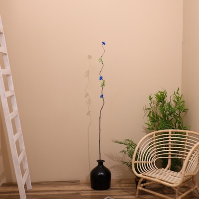 Интерьерный декор из бамбука, цветы пластик 200 см синий
