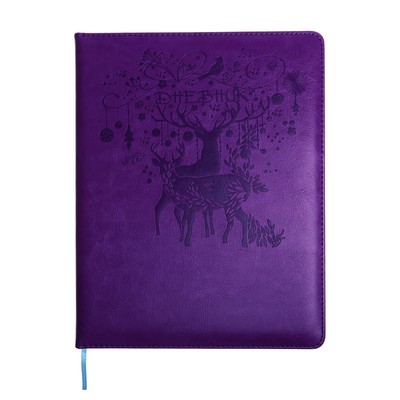 Дневник школьный, 5-11 класс, обложка ПВХ "Олени", фиолетовый