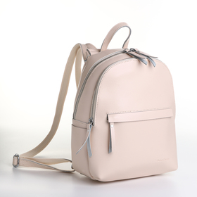 Рюкзак женский городской на молнии, 4 наружных кармана, Letizia Forzza, цвет бежевый