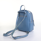 Рюкзак женский городской на молнии, 4 наружных кармана, цвет голубой - Фото 2