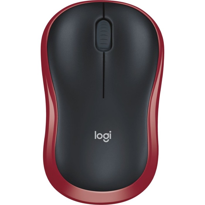 Мышь Logitech M185 красный/черный оптическая (1000dpi) беспроводная USB1.1 для ноутбука (2b   102940 - Фото 1