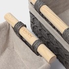 Корзины для хранения LaDо́m, 2 шт., ручное плетение, с ручками, серые - Фото 8