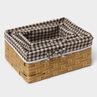 Корзины для хранения LaDо́m, 3 шт., ручное плетение, пластик, бежевые - Фото 7