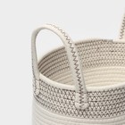 Корзины для хранения LaDо́m, 2 шт., ручное плетение, хлопок, белые - Фото 4