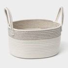 Корзины для хранения LaDо́m, 2 шт., ручное плетение, хлопок, белые - Фото 5