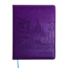 Дневник школьный, 5-11 класс, обложка ПВХ "Город" фиолетовый - фото 11757652