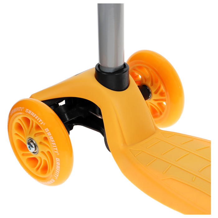 Самокат GRAFFITI, колеса световые PU 120/70 мм, ABEC 7, цвет оранжевый