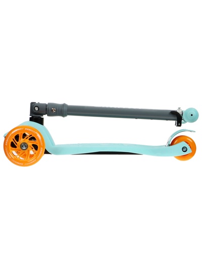 Самокат складной GRAFFITI Baby, колёса световые PU 120/70 мм, ABEC 7, бирюзовый