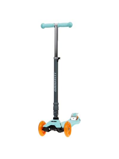 Самокат складной GRAFFITI Baby, колёса световые PU 120/70 мм, ABEC 7, бирюзовый