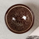 Пиала Риштанская керамика "Узоры", 8,5 см, малая коньячная, коричневая - Фото 2