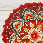Тарелка Риштанская Керамика "Узоры", красная, 15 см, рифлёная - Фото 3