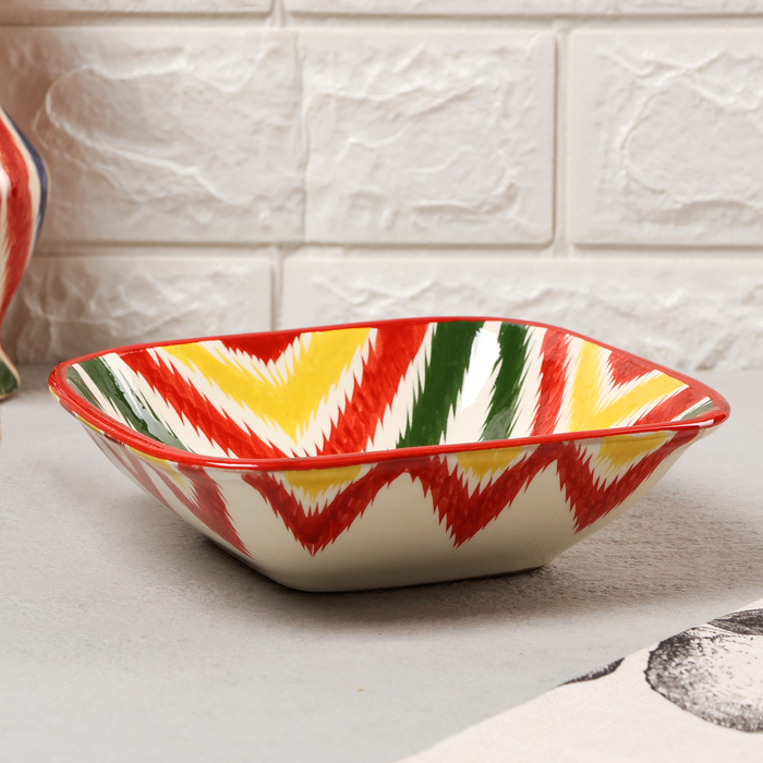 Салатник узбекский Риштанская Керамика «Атлас», 17×5.5 см, разноцветная - Фото 1
