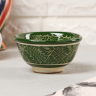 Пиала Риштанская керамика, зеленая, 8,5 см, малая коньячная, - фото 12333262