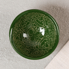 Пиала Риштанская керамика, зеленая, 8,5 см, малая коньячная, - Фото 2