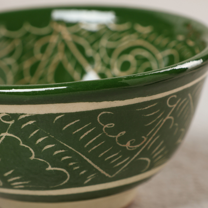 Пиала Риштанская керамика, зеленая, 8,5 см, малая коньячная, - фото 1909666792
