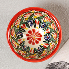 Пиала узбекская Риштанская керамика «Узоры», 120 мл, d=9.5 см, красная, МИКС - Фото 2