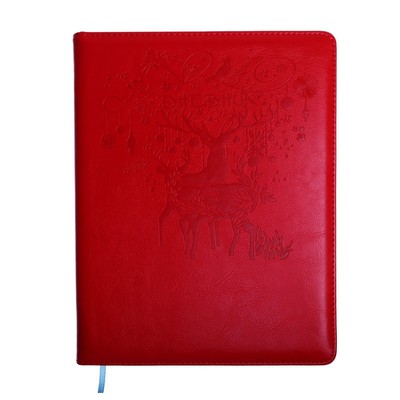Дневник школьный, 5-11 класс, обложка ПВХ "Олени" красный